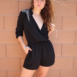 Sexy Black V-Neck Romper